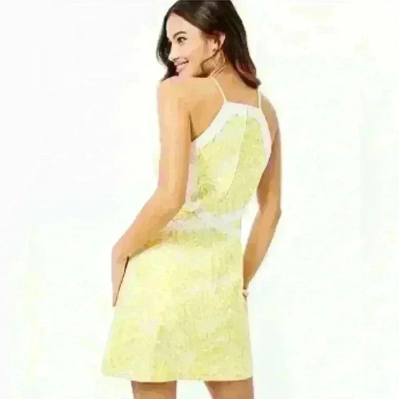 Lilly Pulitzer EUC Size 14 Pearl Stretch Shift Dress in Lilly’s Lemon Item# 7L - Picture 3 of 10